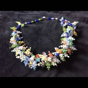 Vintage multicolored glass grapes necklace